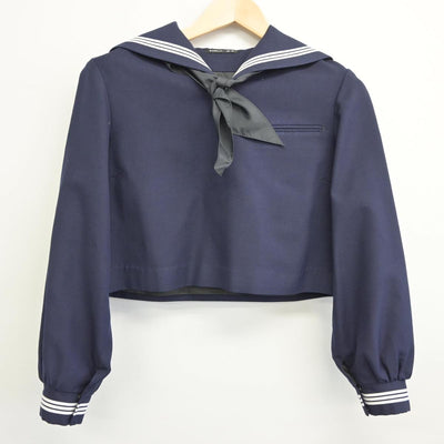 【中古】福岡県 筑紫女学園高等学校 女子制服 4点（セーラー服・ニット・ジャンパースカート）sf028563