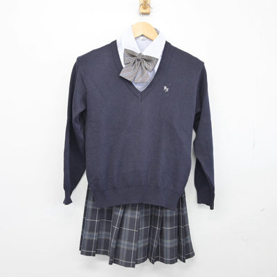 【中古】三重県 桑名西高等学校 女子制服 5点（ブレザー・ニット・シャツ・スカート）sf028604