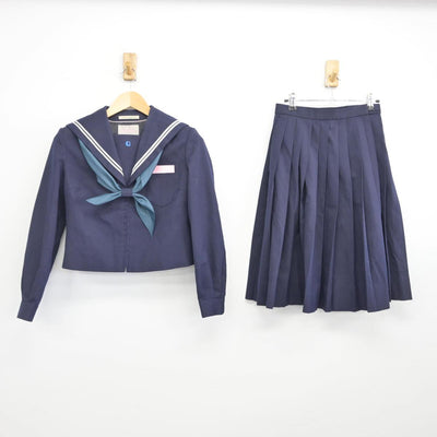 【中古】大分県 王子中学校 女子制服 3点（セーラー服・スカート）sf028631