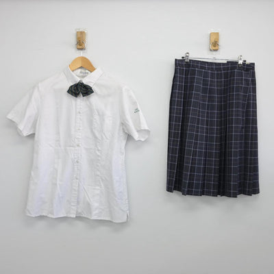 【中古】東京都 上野学園高等学校 女子制服 4点（ニットベスト・シャツ・スカート）sf028635