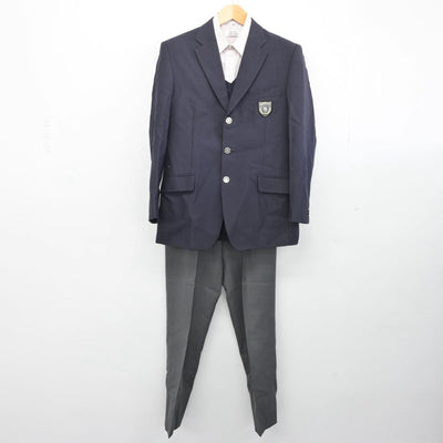 【中古】神奈川県 横浜清風高等学校 男子制服 5点（ブレザー・ニット・シャツ・ズボン）sf028638