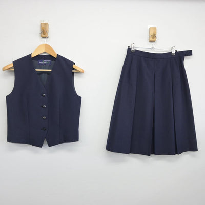 【中古】神奈川県 茅ヶ崎市立北陽中学校 女子制服 2点（ベスト・スカート）sf028652