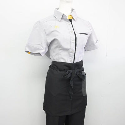 【中古】 マクドナルド 女子制服 3点（エプロン / サロン・シャツ・ズボン）sf028655