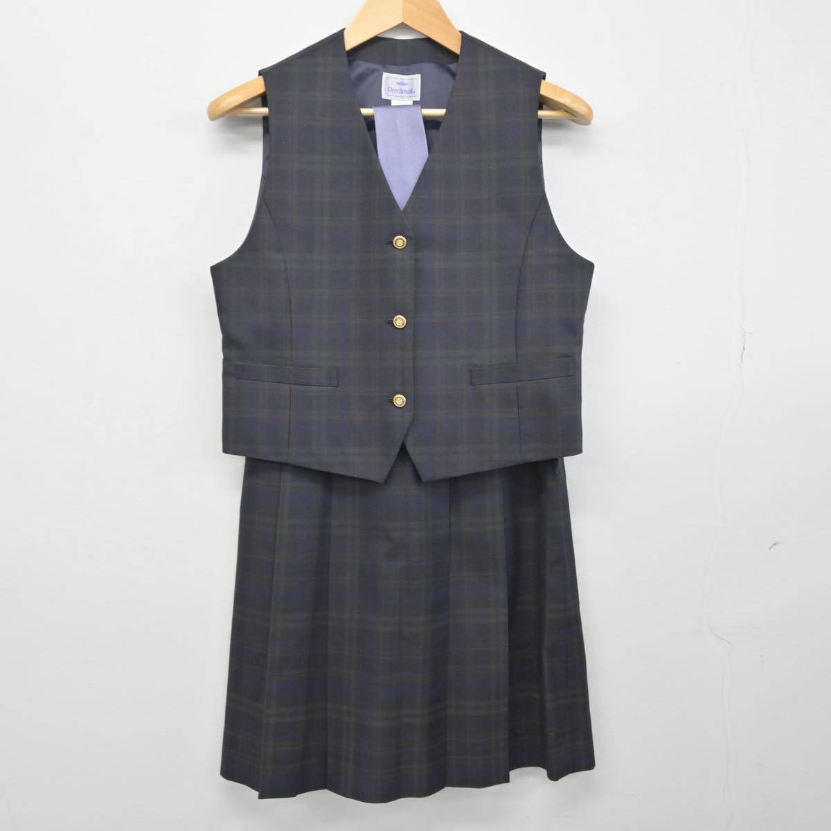 【中古】東京都 明治学院中学校 女子制服 4点（ベスト・スカート）sf028658