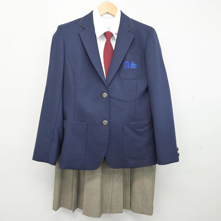 【中古】福島県 安積第二中学校 女子制服 7点（ブレザー・ベスト・シャツ・スカート）sf028670