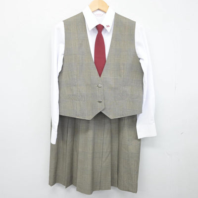 【中古】福島県 安積第二中学校 女子制服 7点（ブレザー・ベスト・シャツ・スカート）sf028670