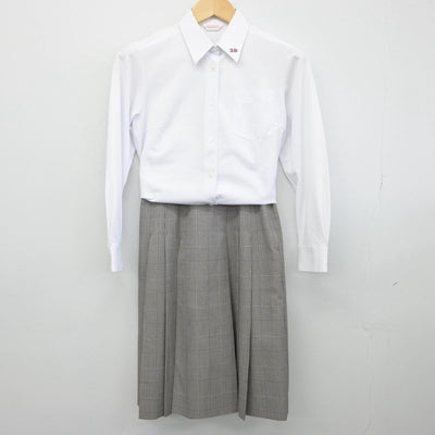 【中古】福島県 安積第二中学校 女子制服 4点（シャツ・スカート）sf028671