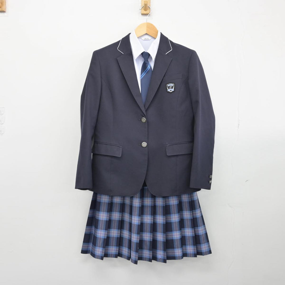 【中古】岡山県 高梁城南高等学校 女子制服 4点（ブレザー・シャツ・スカート）sf028688