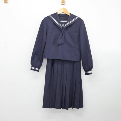 【中古】東京都 亀戸中学校 女子制服 3点（セーラー服・ジャンパースカート）sf028695