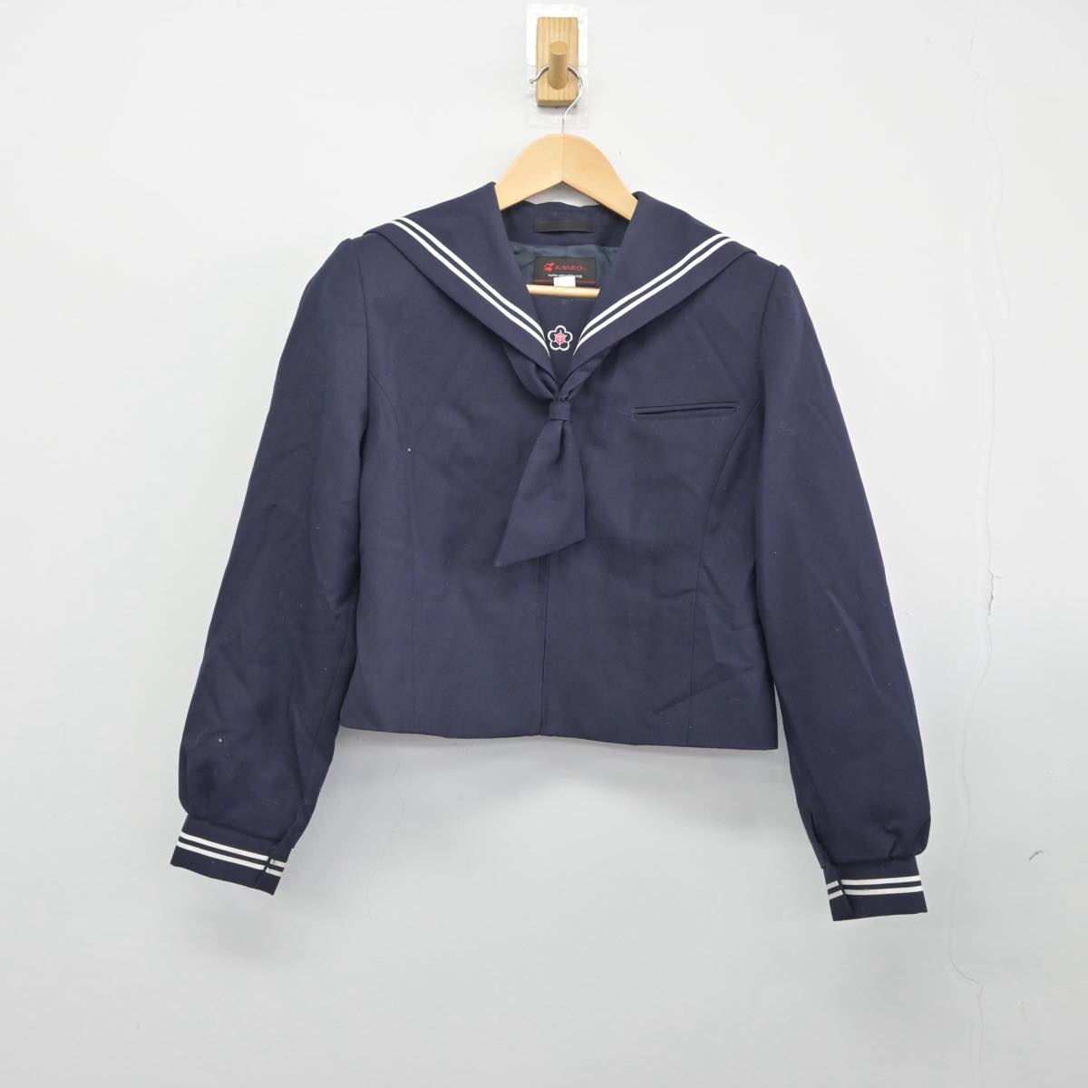 【中古】東京都 亀戸中学校 女子制服 3点（セーラー服・ジャンパースカート）sf028695