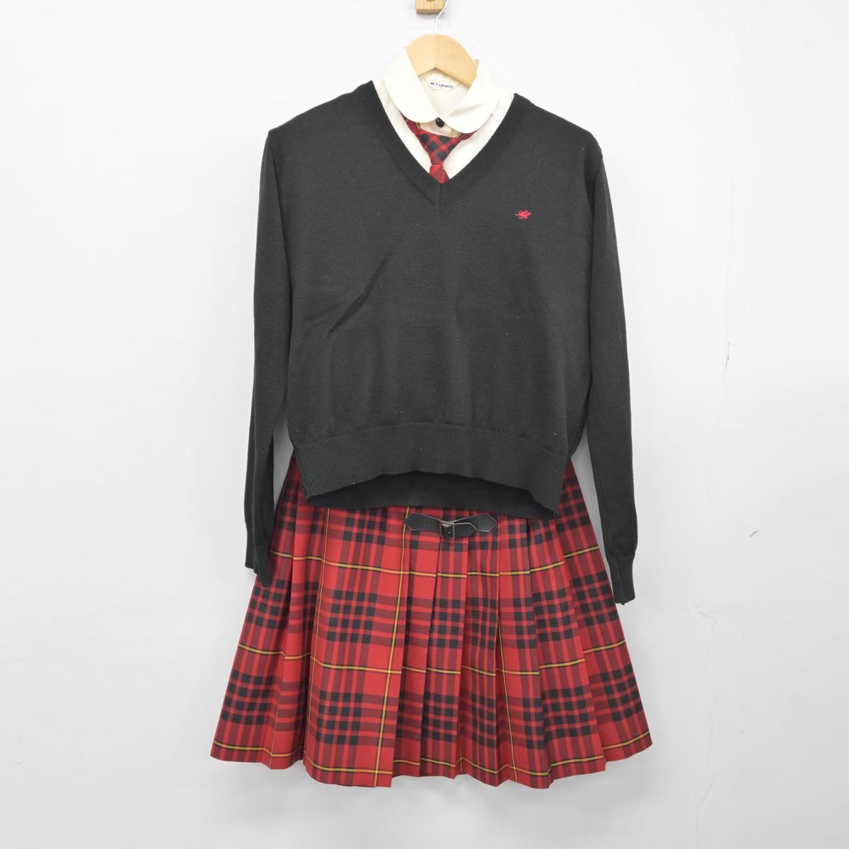 【中古】福島県 会津高等学校 女子制服 5点（ブレザー・シャツ・ニット・スカート）sf028713