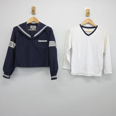 【中古】静岡県 吉田中学校 女子制服 2点（セーラー服・シャツ）sf028722