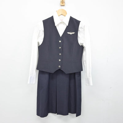 【中古】石川県 日本航空高等学校 女子制服 5点（ブレザー・ベスト・シャツ・スカート）sf028760