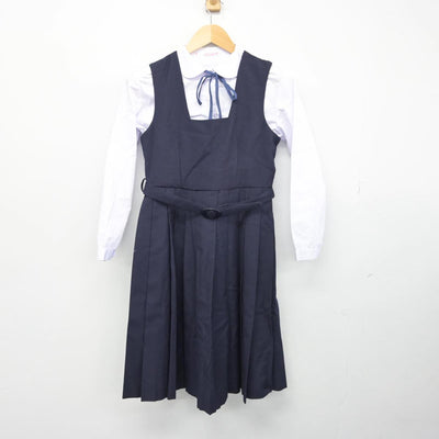 【中古】千葉県 船橋市立葛飾中学校 女子制服 4点（ブレザー・シャツ・ジャンパースカート）sf028777