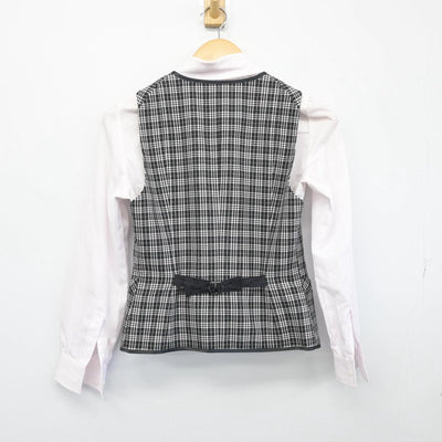 【中古】 事務服 女子制服 3点（ベスト・シャツ・スカート）sf028778