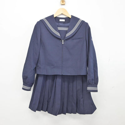 【中古】秋田県 羽城中学校 女子制服 2点（セーラー服・スカート）sf028784