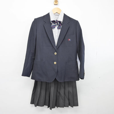 【中古】岐阜県 岐阜市商業高等学校 女子制服 6点（ブレザー・シャツ・スカート）sf028808