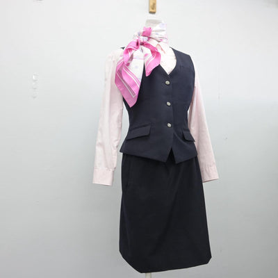 【中古】石川県 日本航空大学校 女子制服 4点（ベスト・シャツ・スカート）sf028823