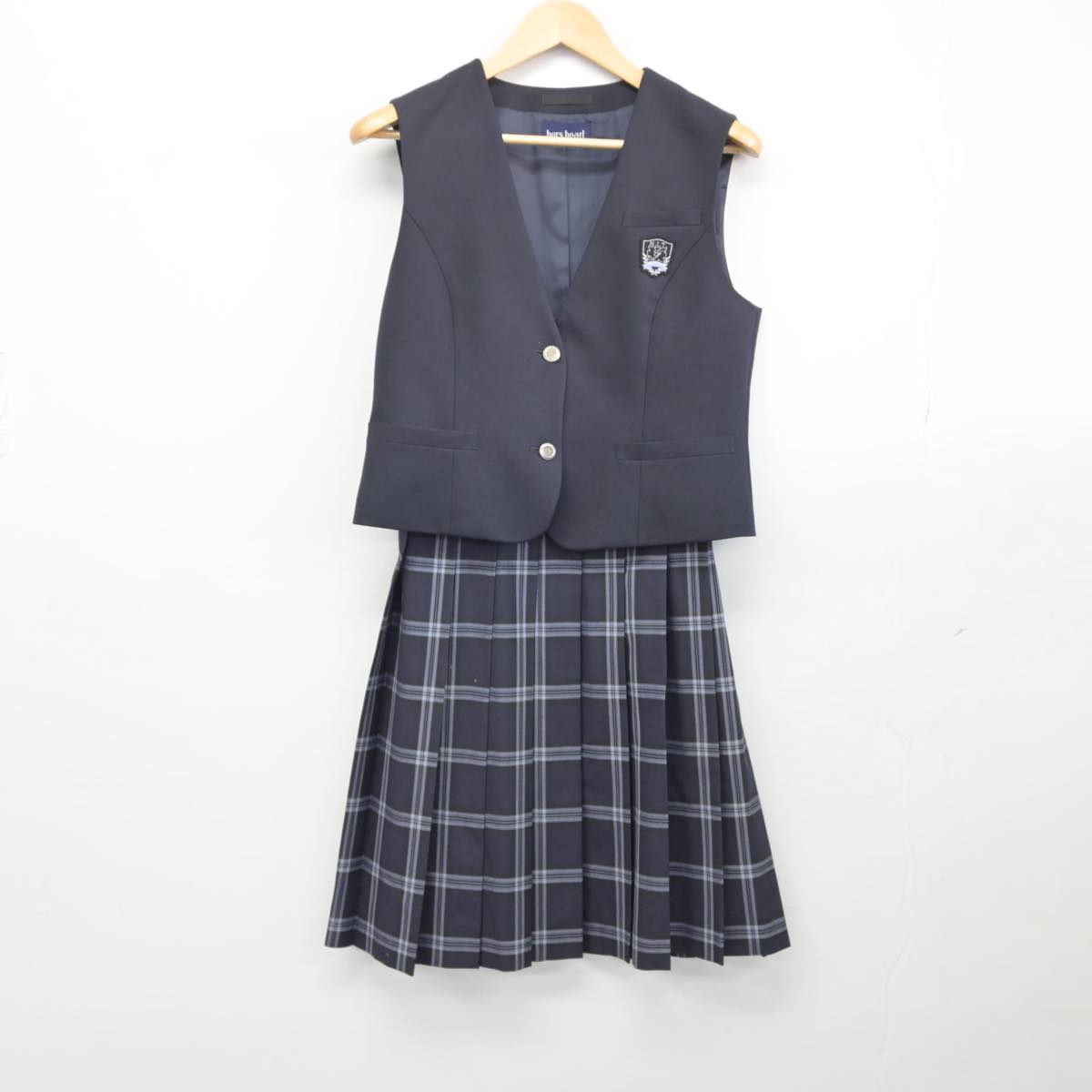 【中古】鳥取県 米子工業高等専門学校 女子制服 2点（ベスト・スカート）sf028836