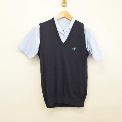 【中古】岩手県 水沢第一高等学校 女子制服 2点（ニットベスト・シャツ）sf028842