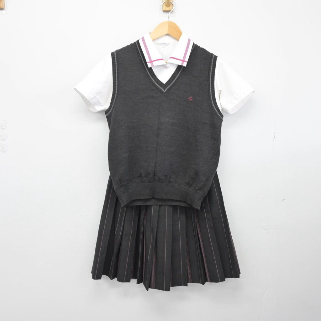 【中古制服】宮崎県 妻高等学校 女子制服 3点（ニットベスト・シャツ・スカート）sf028848【リサイクル学生服】 | 中古制服通販パレイド