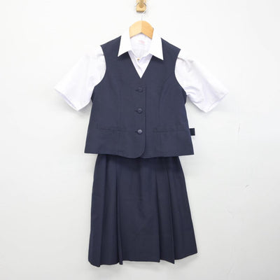 【中古】埼玉県 入間野中学校 女子制服 4点（ベスト・シャツ・スカート）sf028853