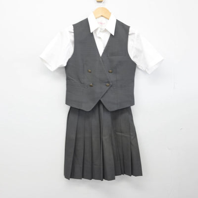 【中古】神奈川県 野川中学校 女子制服 3点（ベスト・シャツ・スカート）sf028860