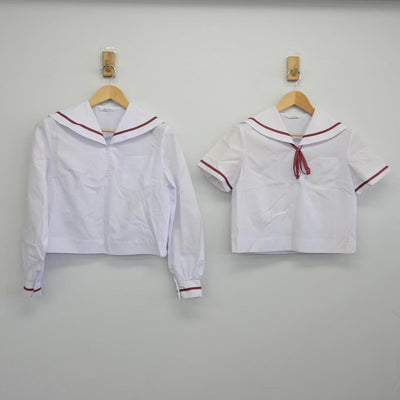 【中古】静岡県 門池中学校 女子制服 4点（セーラー服・セーラー服・スカート）sf028881