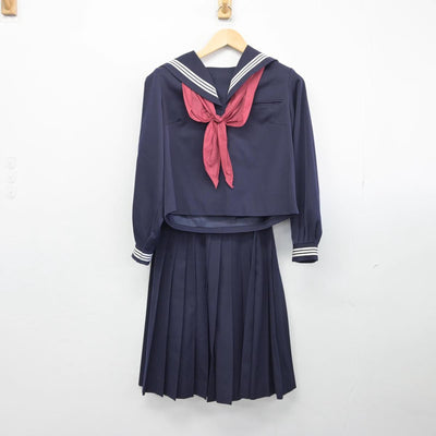 【中古】香川県 木太中学校 女子制服 3点（セーラー服・スカート）sf028901