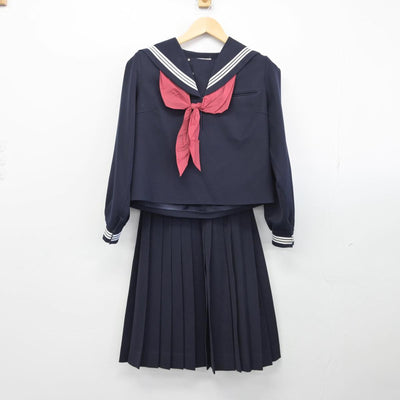 【中古】香川県 木太中学校 女子制服 3点（セーラー服・スカート）sf028902