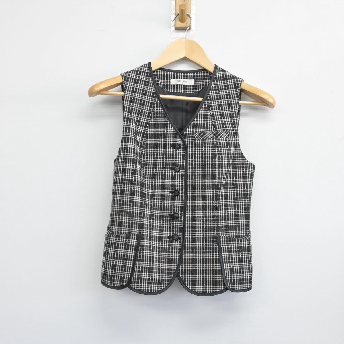 【中古】 事務服 女子制服 3点（ベスト・シャツ・スカート）sf028910