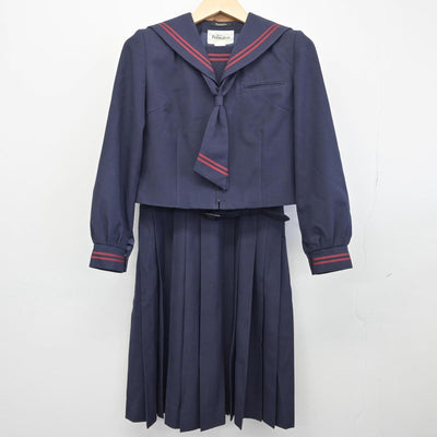 【中古】千葉県 東深井中学校 女子制服 3点（セーラー服・ジャンパースカート）sf028920