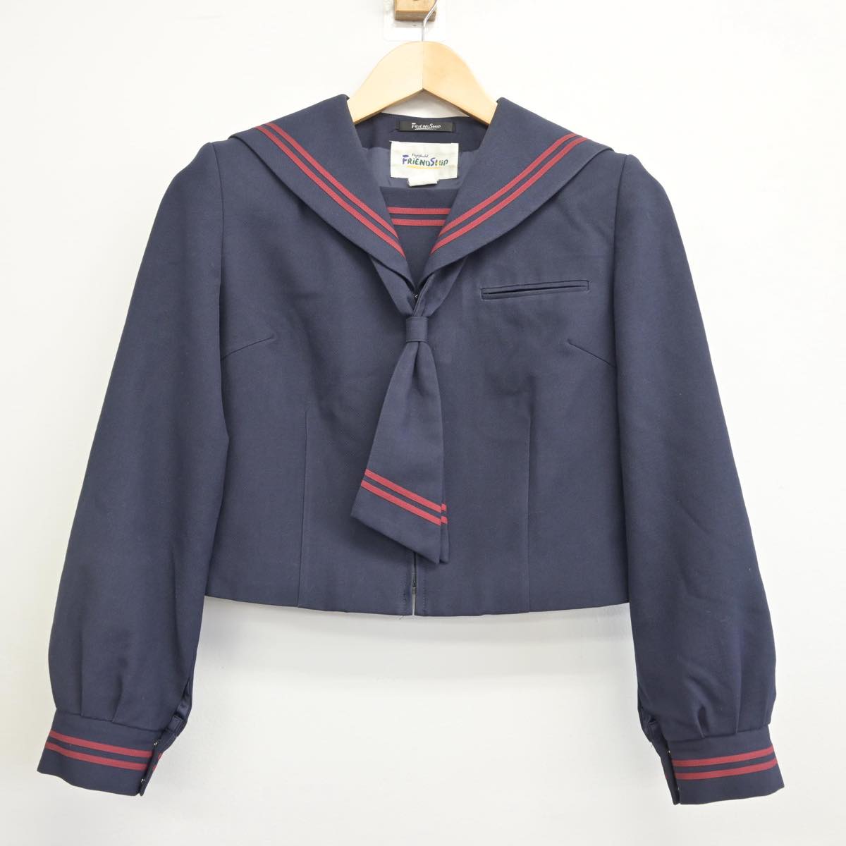 【中古】千葉県 東深井中学校 女子制服 3点（セーラー服・ジャンパースカート）sf028920