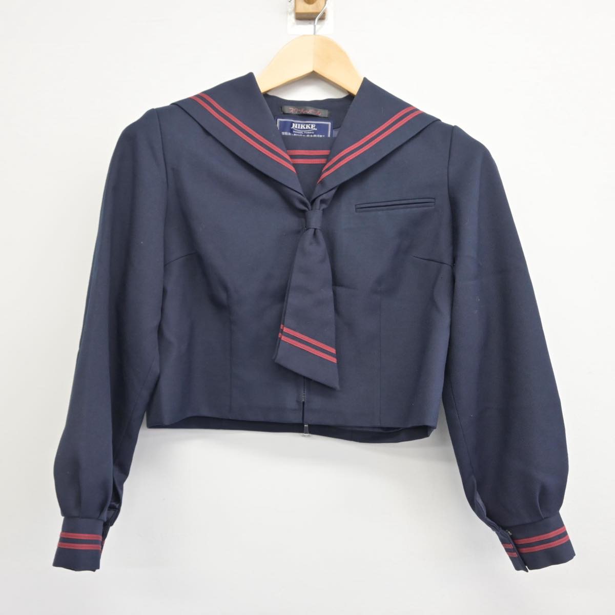 【中古】千葉県 東深井中学校 女子制服 3点（セーラー服・ジャンパースカート）sf028921