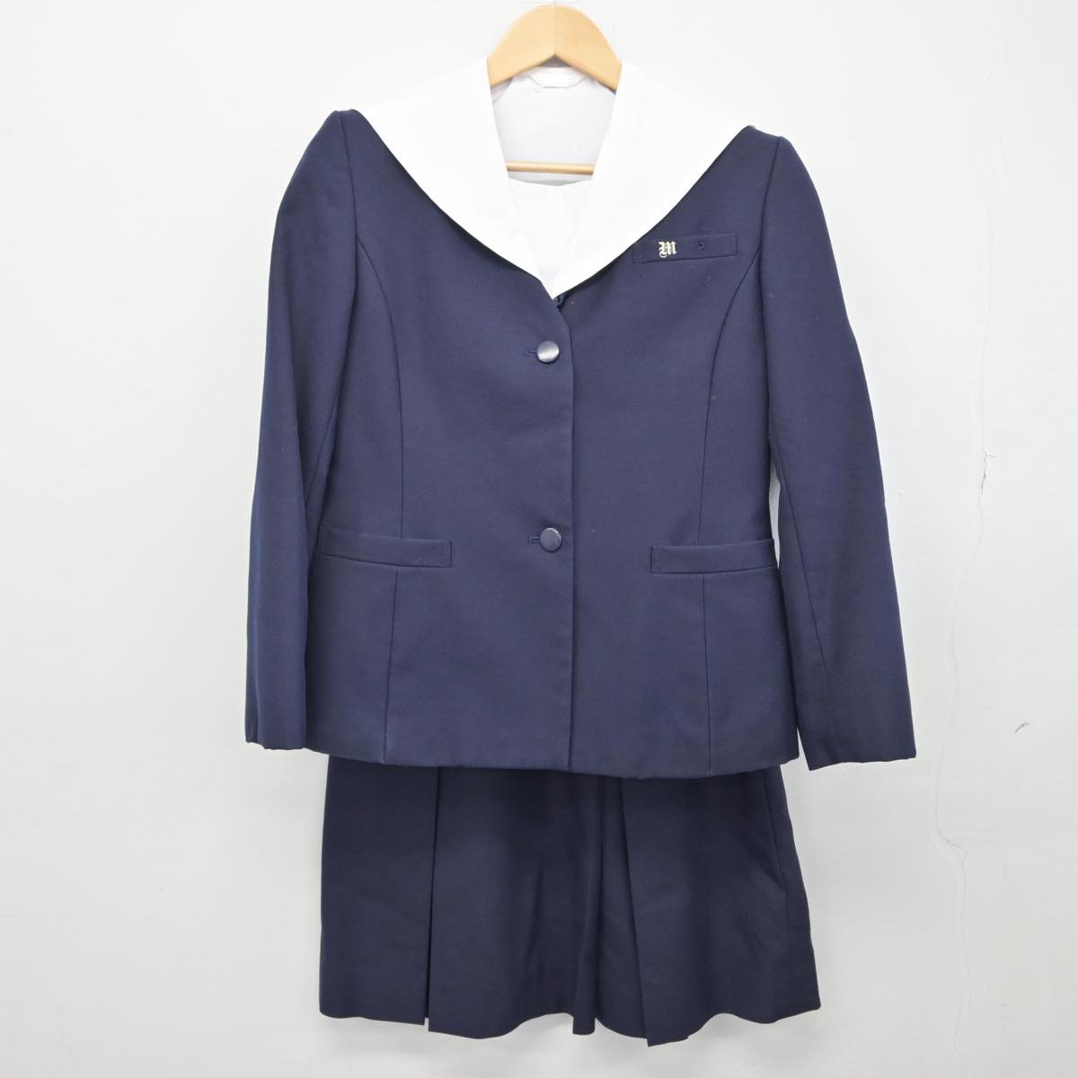 【中古】秋田県 秋田南高等学校 女子制服 5点（ブレザー・セーラー服・スカート）sf028926