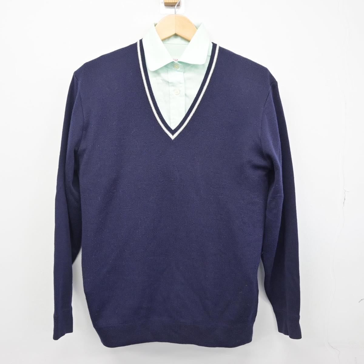 【中古】静岡県 沼津学園 飛龍高等学校 女子制服 3点（シャツ・ニット）sf028933