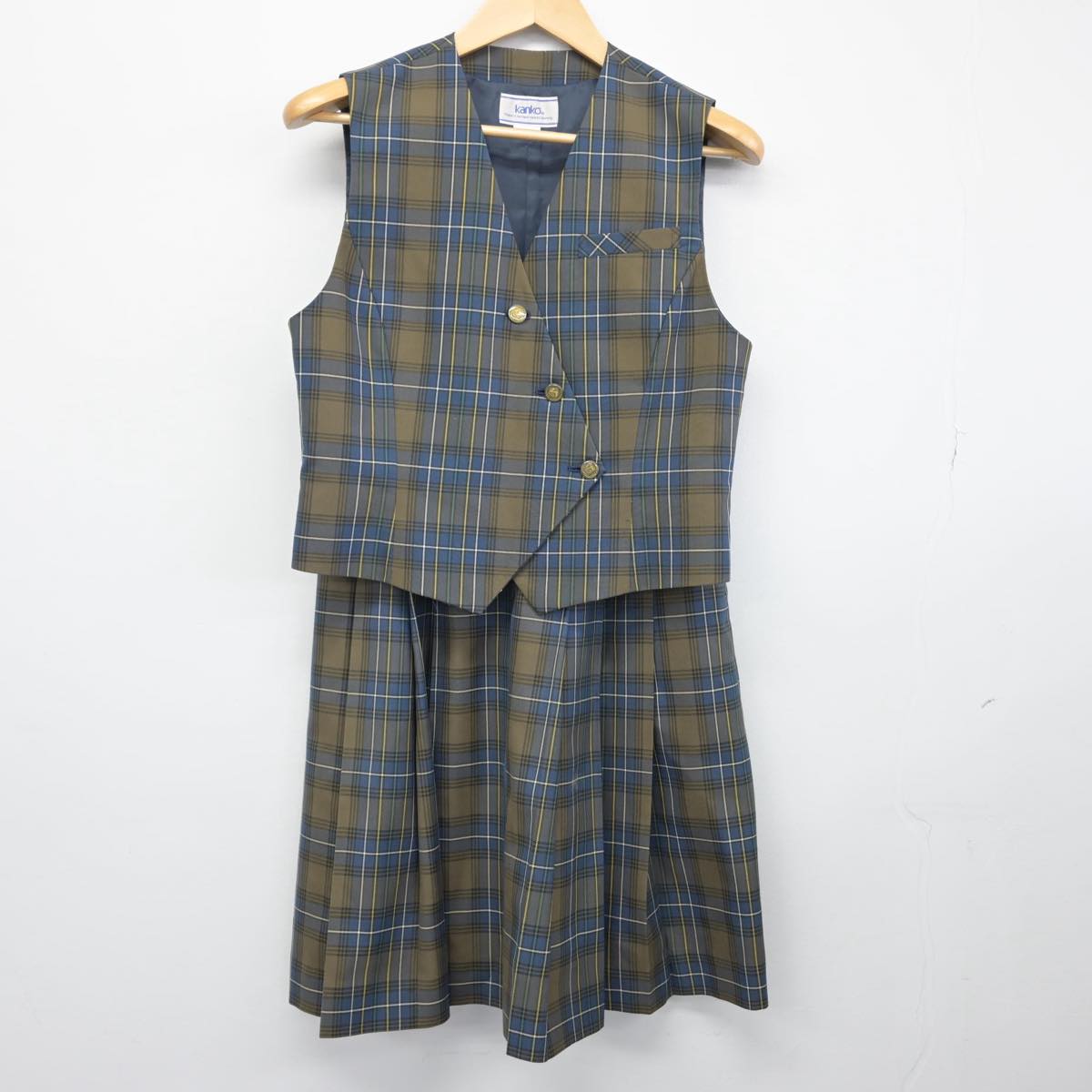 【中古】北海道 平岡中学校 女子制服 4点（ブレザー・ベスト・スカート）sf028937