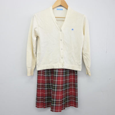 【中古】熊本県 熊本マリスト学園中学校 女子制服 4点（シャツ・ニット・スカート）sf028949