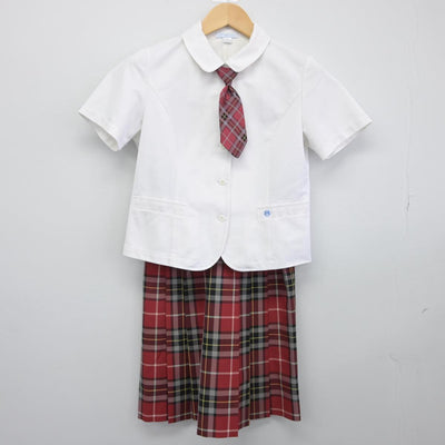 【中古】熊本県 熊本マリスト学園中学校 女子制服 4点（シャツ・ニット・スカート）sf028949