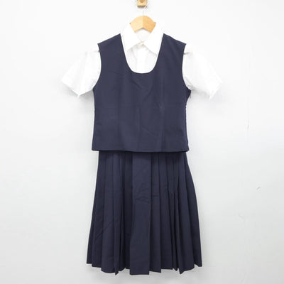 【中古】東京都 杉並区立井草中学校 女子制服 3点（ベスト・シャツ・スカート）sf028956