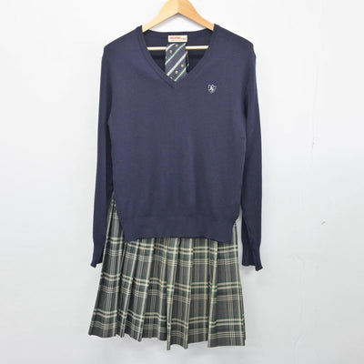 【中古】群馬県 四ツ葉学園中等教育学校 女子制服 4点（ブレザー・ニット・スカート）sf028966