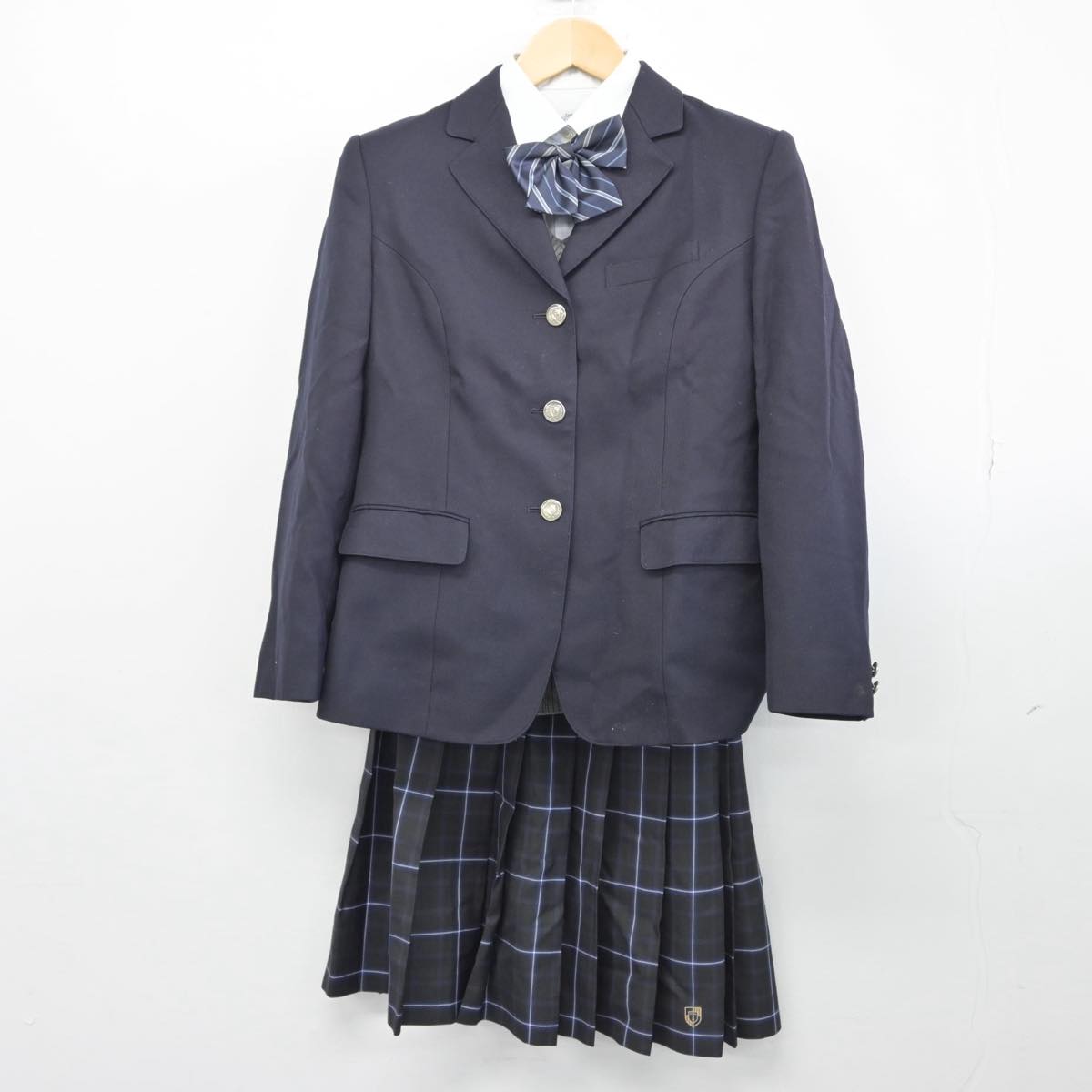 【中古】京都府 塔南高等学校 女子制服 5点（ブレザー・ニット・シャツ・スカート）sf028972