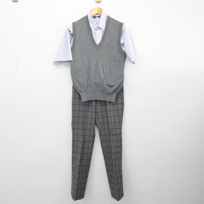 【中古】北海道 北海学園札幌高等学校 男子制服 5点（ニットベスト・シャツ・シャツ・シャツ・ズボン）sf028975