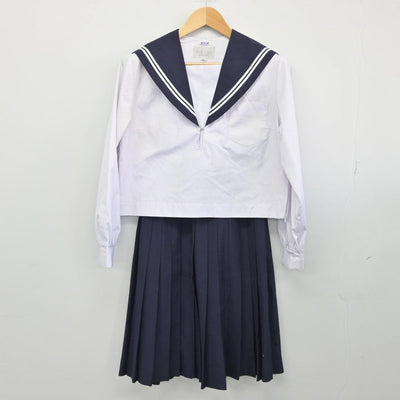 【中古】愛知県 中村高等学校 女子制服 2点（セーラー服・スカート）sf028979