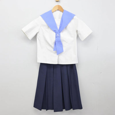 【中古】福島県 福島私立第四中学校 女子制服 3点（セーラー服・スカート）sf028988