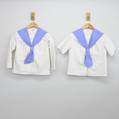 【中古】福島県 福島私立第四中学校 女子制服 3点（セーラー服・スカート）sf028988