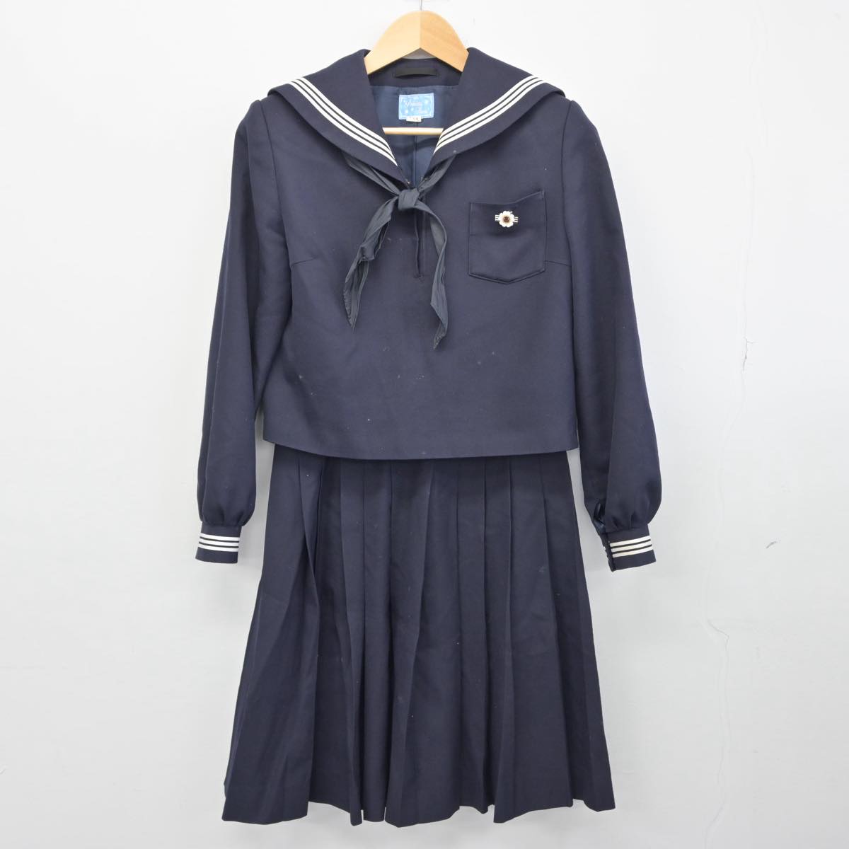 【中古】茨城県 立日立第二高等学校 女子制服 5点（ニット・セーラー服・スカート）sf029002