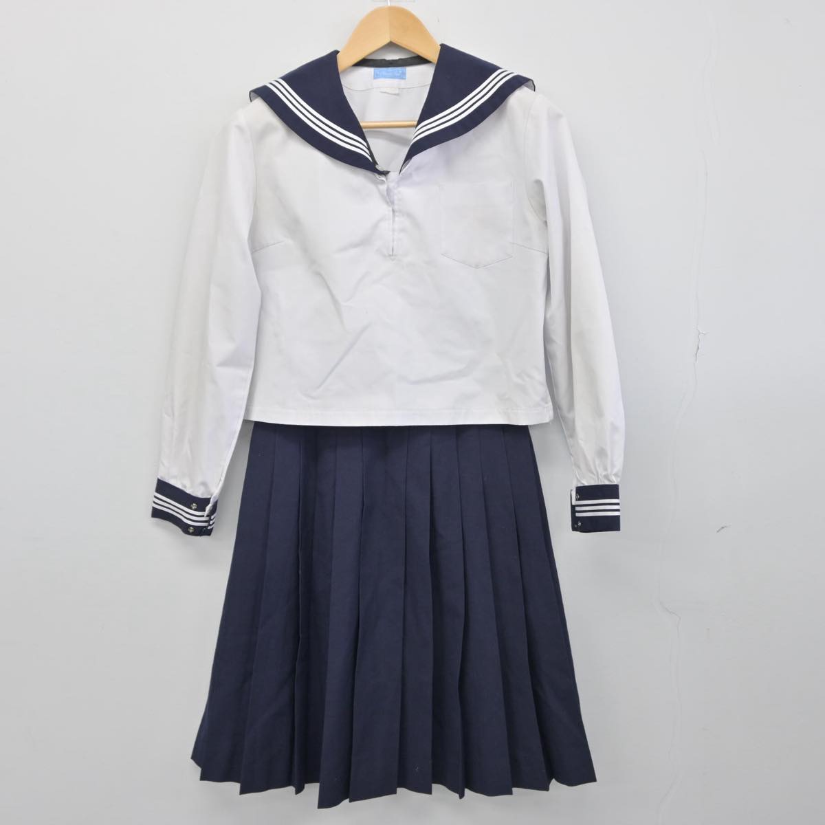 【中古】茨城県 立日立第二高等学校 女子制服 3点（セーラー服・スカート）sf029003