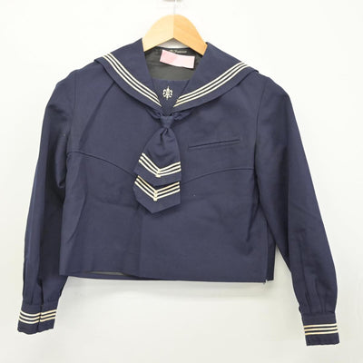 【中古】神奈川県 湘南白百合学園 女子制服 3点（セーラー服・ジャンパースカート）sf029011