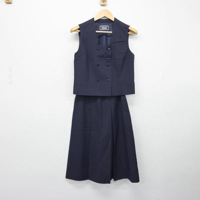 【中古】埼玉県 川越女子高等学校 女子制服 2点（ベスト・スカート）sf029046